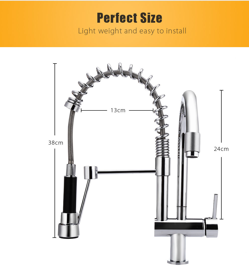 Deck Mounted Double Swivel Pull-down Spray Kitchen Faucet Mixer Tap