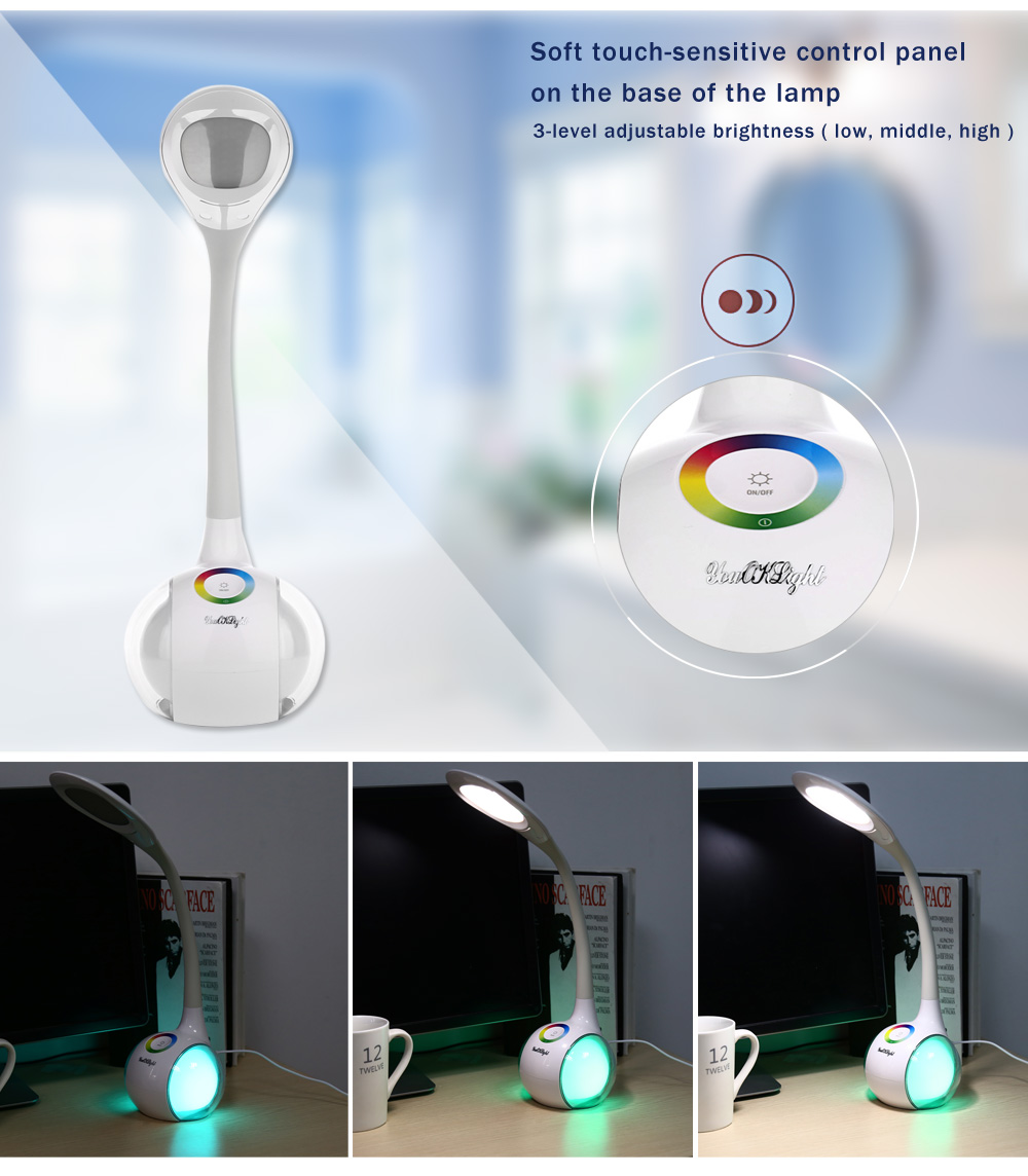 YouOKLight Multi-function Color Changeable LED Table Lamp Eye-protection Touch Control 3 Dimmable Levels Night Light YouOKLight Multi-function Color Changeable LED Table Lamp Eye-protection Touch Control 3 Dimmable Levels Night Light