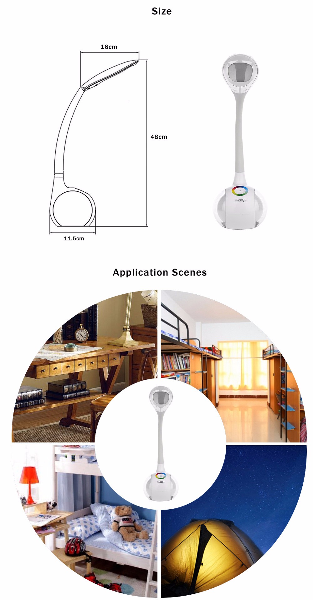 YouOKLight Multi-function Color Changeable LED Table Lamp Eye-protection Touch Control 3 Dimmable Levels Night Light YouOKLight Multi-function Color Changeable LED Table Lamp Eye-protection Touch Control 3 Dimmable Levels Night Light