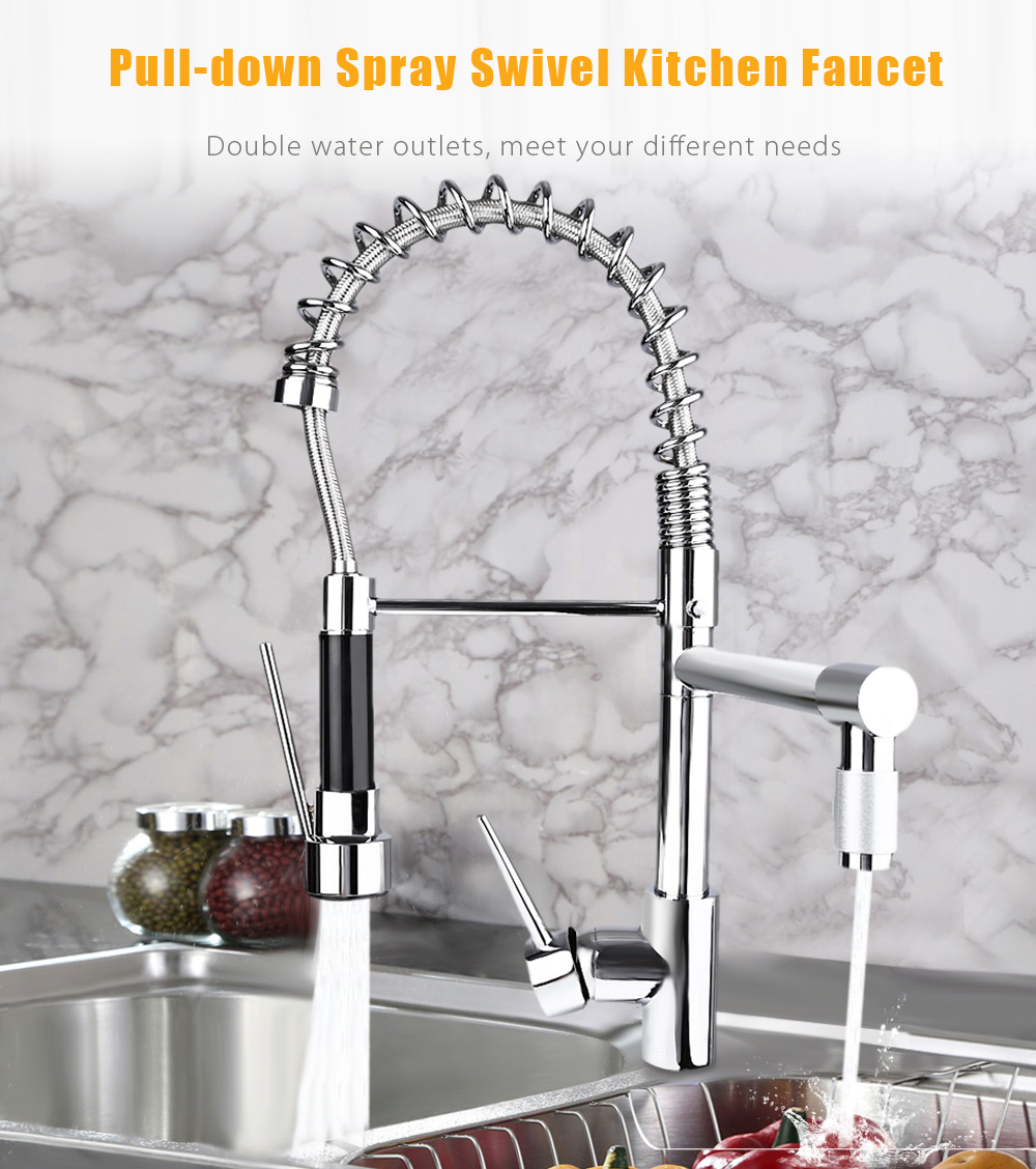 Deck Mounted Pull-down Swivel Spray Kitchen Faucet Mixer Tap Deck Mounted Pull-down Swivel Spray Kitchen Faucet Mixer Tap