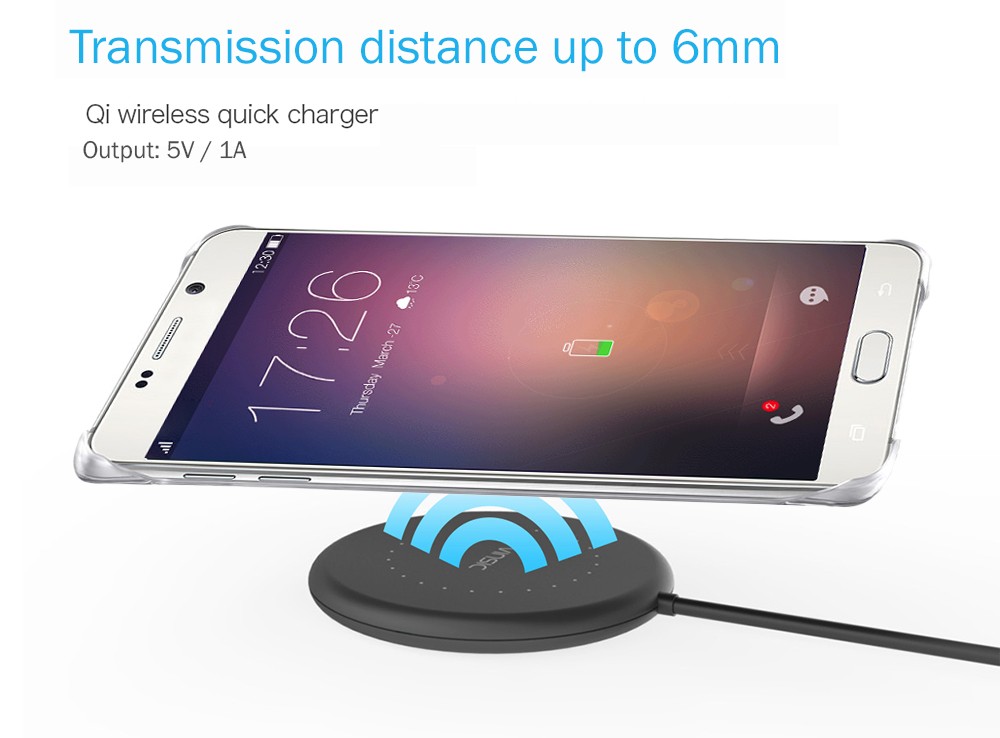 VINSIC VSCW114 Ultra Slim Qi Wireless Charger with Cable