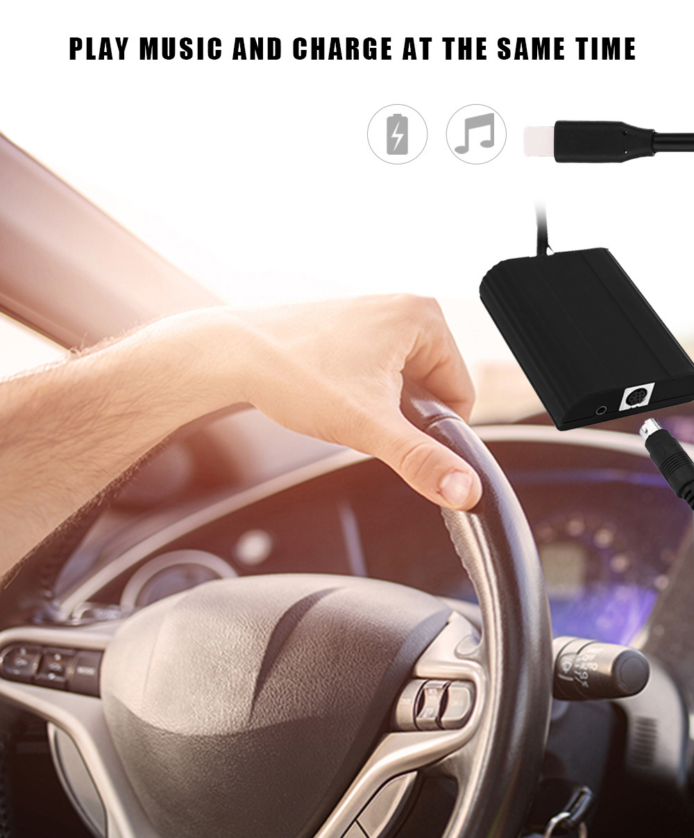 WT - IP5 8 Pin Car Charger Adapter for Volkswagen Vehicle MP3 Player Digital CD Box
