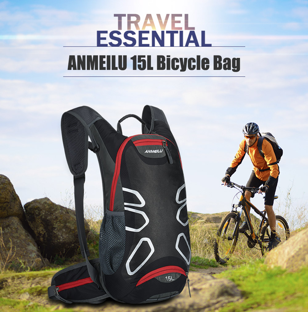 ANMEILU 15L Unisex Ultralight Bicycle Pack Backpack with Rain Helmet Cover for Cycling Hiking Climbing ANMEILU 15L Unisex Ultralight Bicycle Pack Backpack with Rain Helmet Cover for Cycling Hiking Climbing
