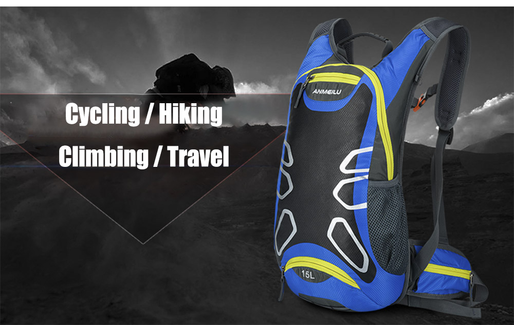 ANMEILU 15L Unisex Ultralight Bicycle Pack Backpack with Rain Helmet Cover for Cycling Hiking Climbing ANMEILU 15L Unisex Ultralight Bicycle Pack Backpack with Rain Helmet Cover for Cycling Hiking Climbing