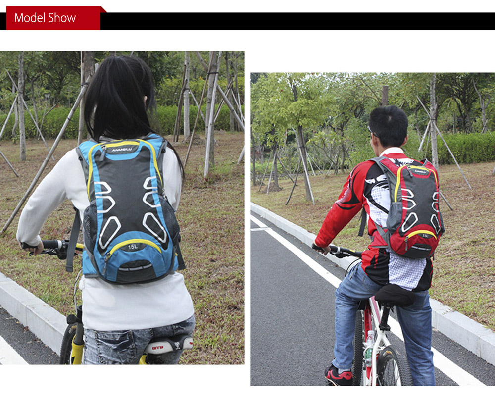 ANMEILU 15L Unisex Ultralight Bicycle Pack Backpack with Rain Helmet Cover for Cycling Hiking Climbing ANMEILU 15L Unisex Ultralight Bicycle Pack Backpack with Rain Helmet Cover for Cycling Hiking Climbing