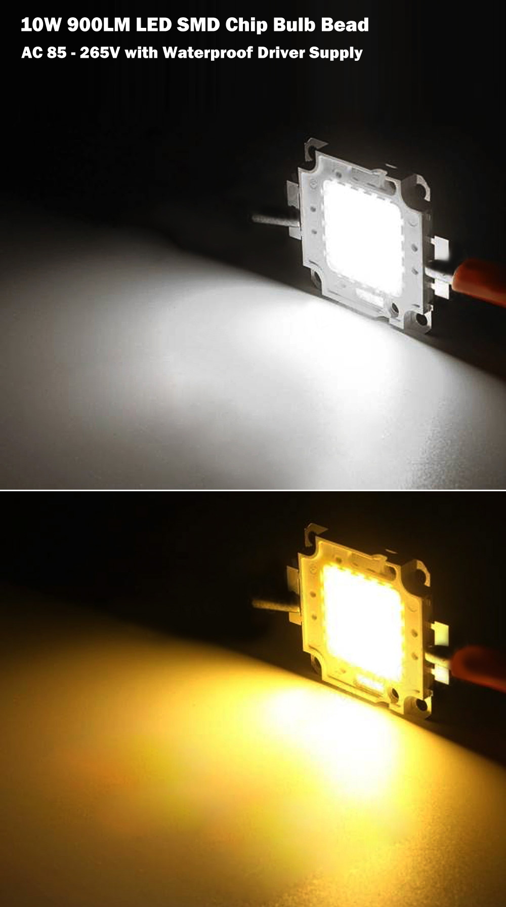 AC 85 - 265V 10W 900LM LED SMD Chip Bulb Bead with Waterproof Driver Supply AC 85 - 265V 10W 900LM LED SMD Chip Bulb Bead with Waterproof Driver Supply