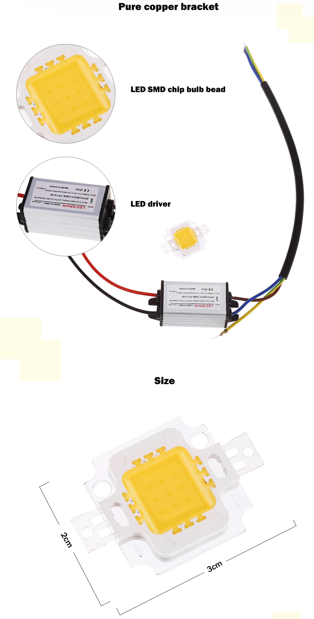 AC 85 - 265V 10W 900LM LED SMD Chip Bulb Bead with Waterproof Driver Supply AC 85 - 265V 10W 900LM LED SMD Chip Bulb Bead with Waterproof Driver Supply