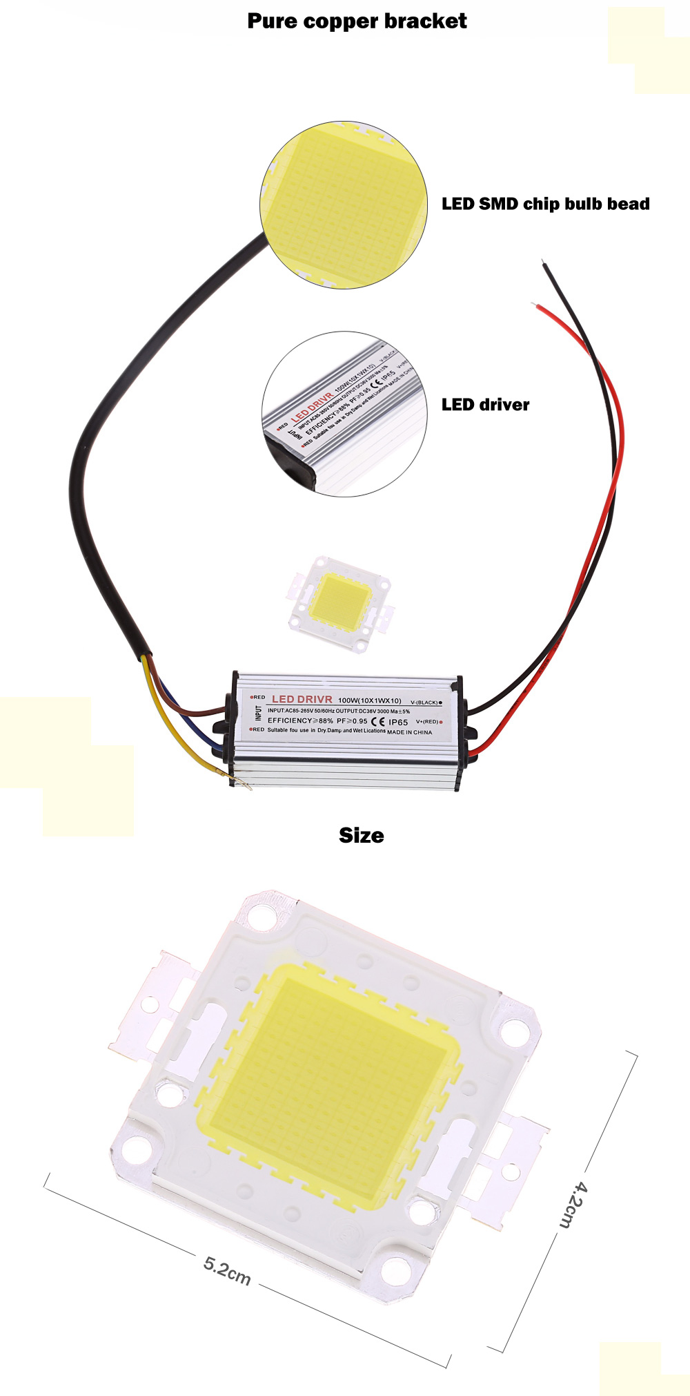 AC 85 - 265V 50W 8000LM LED SMD Chip Bulb Bead with Waterproof Driver Supply AC 85 - 265V 50W 8000LM LED SMD Chip Bulb Bead with Waterproof Driver Supply