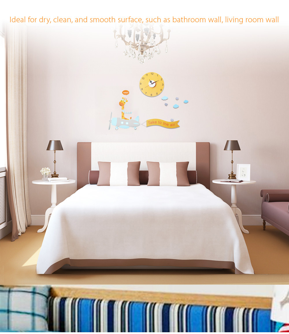 Lovely Creative Cartoon Deer Pattern Removable Wall Clock Sticker Decal for Living Room Bedroom Lovely Creative Cartoon Deer Pattern Removable Wall Clock Sticker Decal for Living Room Bedroom
