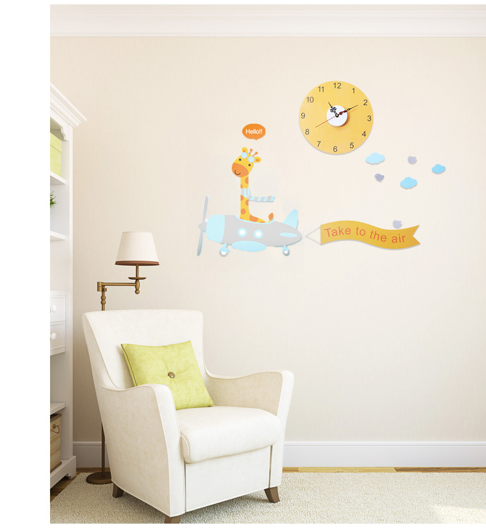 Lovely Creative Cartoon Deer Pattern Removable Wall Clock Sticker Decal for Living Room Bedroom Lovely Creative Cartoon Deer Pattern Removable Wall Clock Sticker Decal for Living Room Bedroom