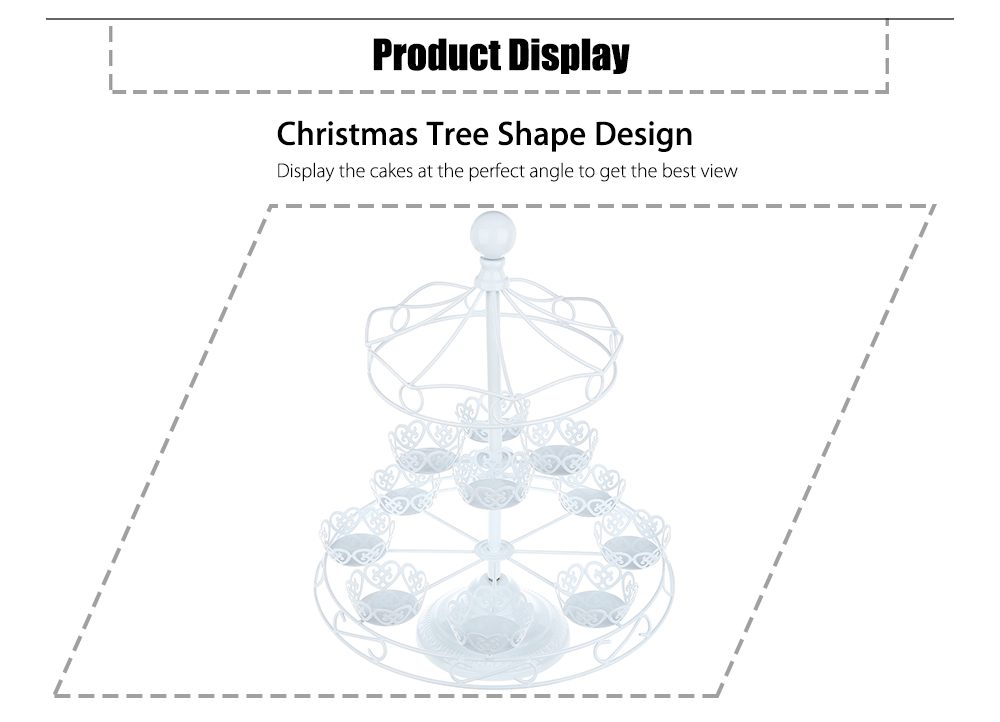 Christmas Tree Shape Metal 3 Tiers 12 Cups Cupcake Stand for Birthday Party Dessert Display Christmas Tree Shape Metal 3 Tiers 12 Cups Cupcake Stand for Birthday Party Dessert Display