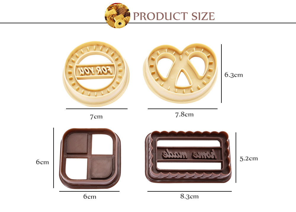 4pcs DIY Plastic Mold Cutters Fondant Cake Cookie Biscuit Baking Tool 4pcs DIY Plastic Mold Cutters Fondant Cake Cookie Biscuit Baking Tool