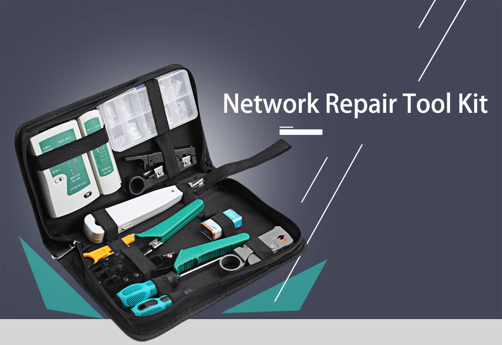 12 in 1 Generic Useful Network Maintenance Computer Repair Kit Tool Bag