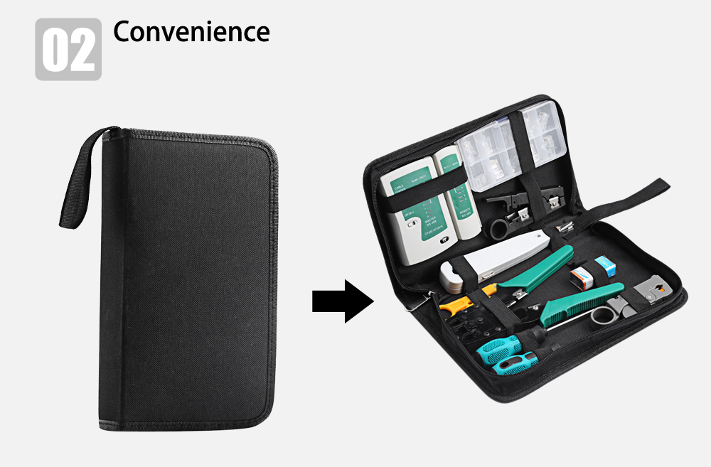 12 in 1 Generic Useful Network Maintenance Computer Repair Kit Tool Bag