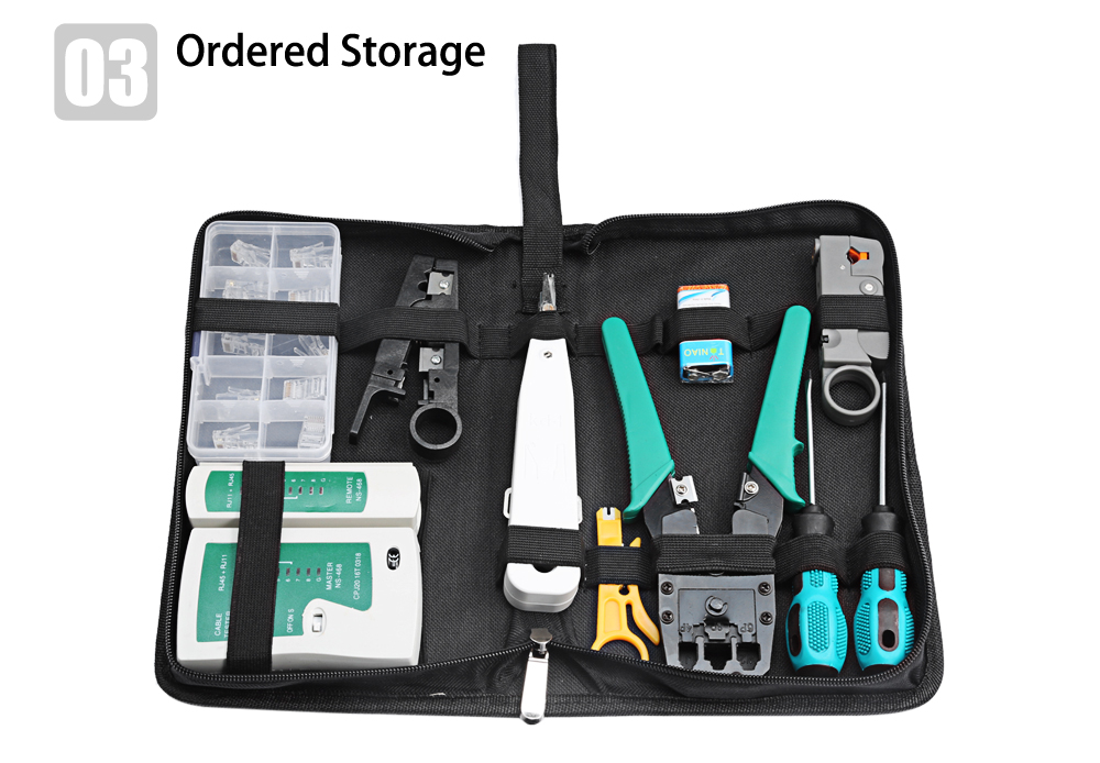 12 in 1 Generic Useful Network Maintenance Computer Repair Kit Tool Bag