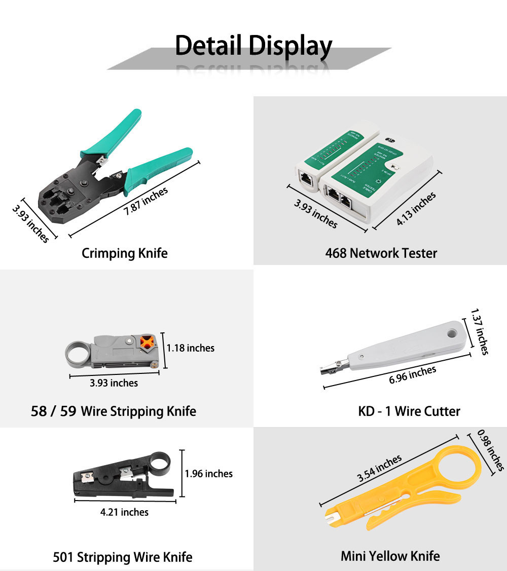 12 in 1 Generic Useful Network Maintenance Computer Repair Kit Tool Bag