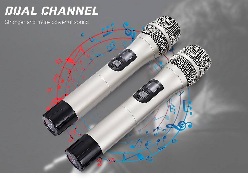 WEISRE U - 3316 720 - 770MHz UHF Dual Channel Transmitter Karaoke Professional Wireless Handheld Microphone Set WEISRE U - 3316 720 - 770MHz UHF Dual Channel Transmitter Karaoke Professional Wireless Handheld Microphone Set