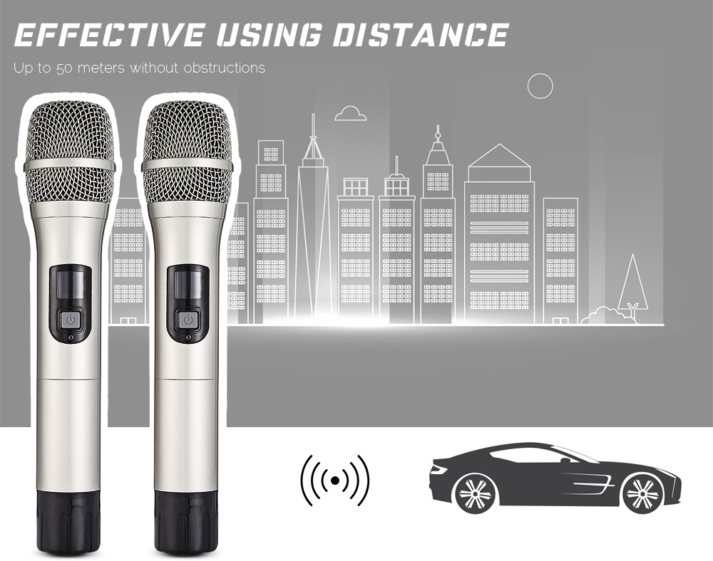 WEISRE U - 3316 720 - 770MHz UHF Dual Channel Transmitter Karaoke Professional Wireless Handheld Microphone Set WEISRE U - 3316 720 - 770MHz UHF Dual Channel Transmitter Karaoke Professional Wireless Handheld Microphone Set
