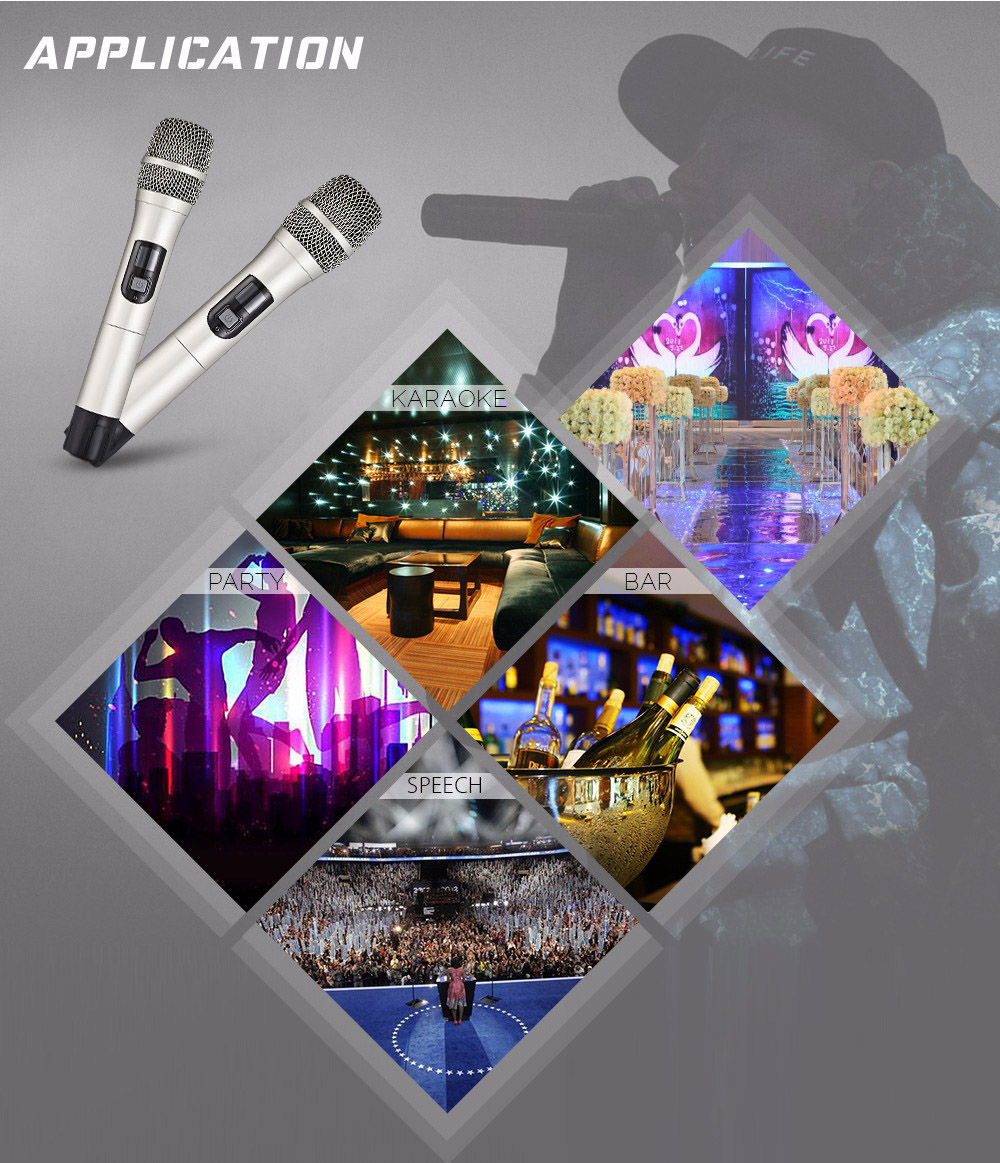 WEISRE U - 3316 720 - 770MHz UHF Dual Channel Transmitter Karaoke Professional Wireless Handheld Microphone Set WEISRE U - 3316 720 - 770MHz UHF Dual Channel Transmitter Karaoke Professional Wireless Handheld Microphone Set
