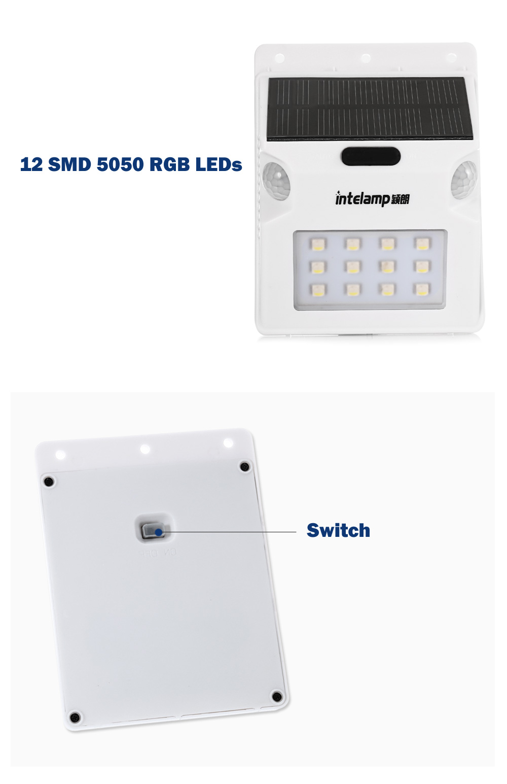 12 LEDs Solar Powered Motion Sensor Light Wall Lamp 12 LEDs Solar Powered Motion Sensor Light Wall Lamp