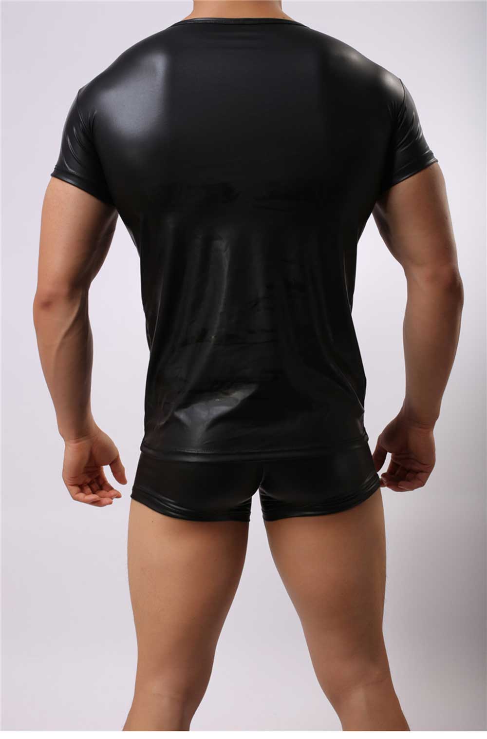 Sexy Round Neck Short Sleeve Shirt for Men