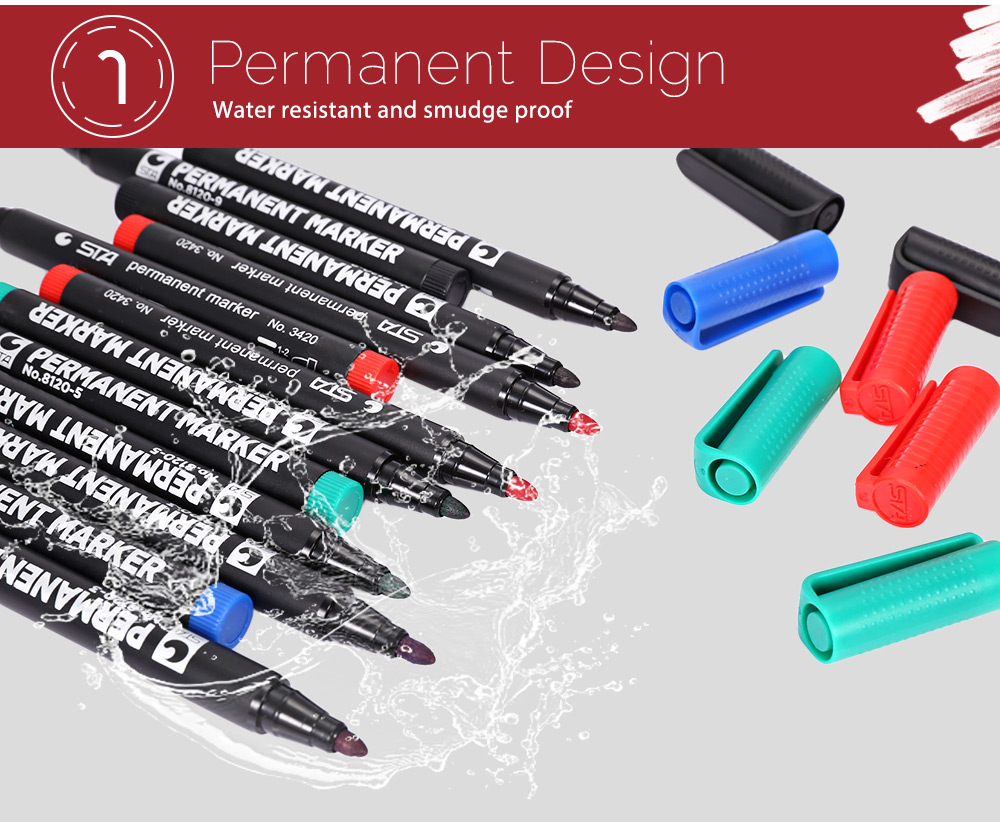 STA 4 Colors Small Permanent Pen Mark Painting STA 4 Colors Small Permanent Pen Mark Painting