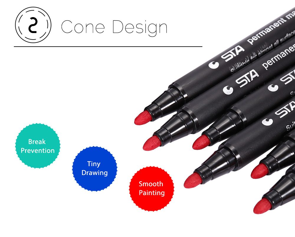 STA 4 Colors Small Permanent Pen Mark Painting STA 4 Colors Small Permanent Pen Mark Painting