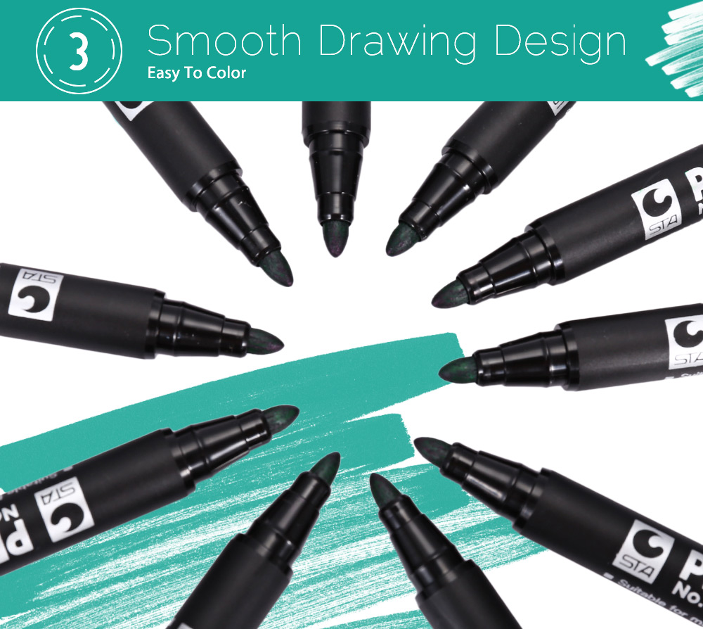 STA 4 Colors Small Permanent Pen Mark Painting STA 4 Colors Small Permanent Pen Mark Painting