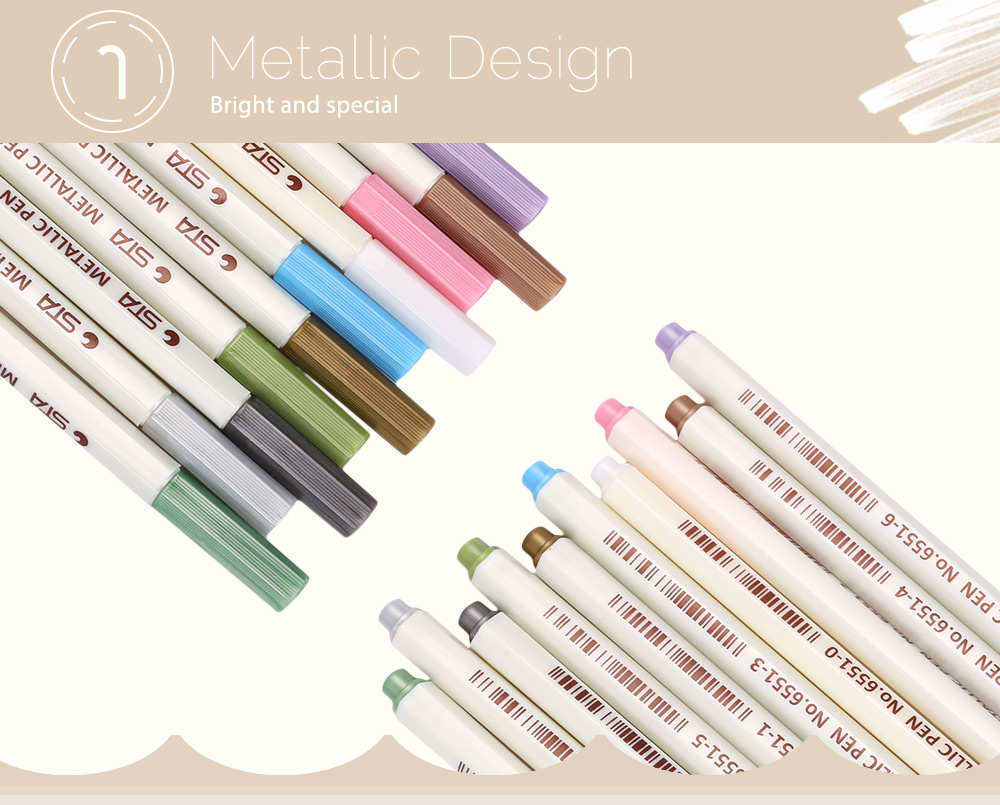 STA 10 Colors Metallic Pen Mark Painting Office Tackle STA 10 Colors Metallic Pen Mark Painting Office Tackle