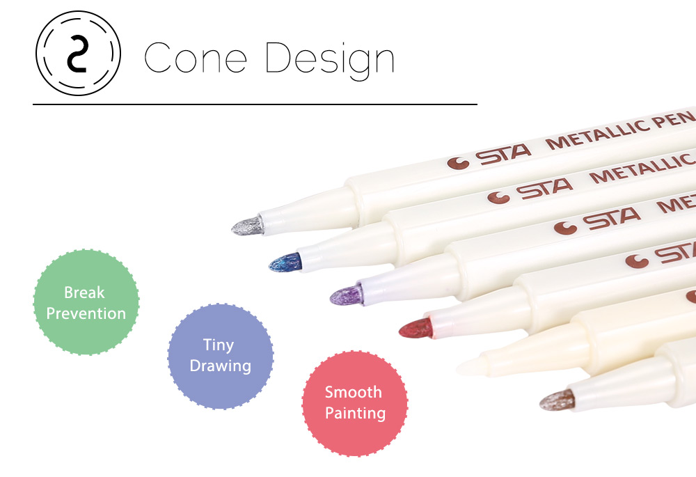 STA 10 Colors Metallic Pen Mark Painting Office Tackle STA 10 Colors Metallic Pen Mark Painting Office Tackle