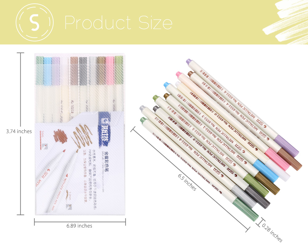 STA 10 Colors Metallic Pen Mark Painting Office Tackle STA 10 Colors Metallic Pen Mark Painting Office Tackle