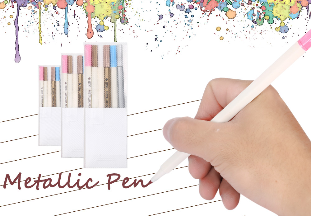 STA 6 Colors Metallic Pen Mark Painting Office Drawing Tackle STA 6 Colors Metallic Pen Mark Painting Office Drawing Tackle