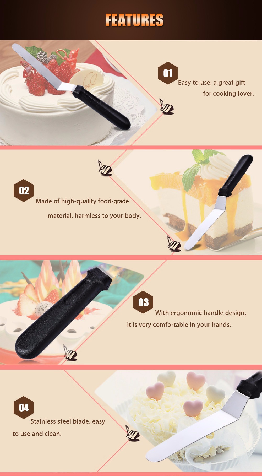 DIY Cake Cream Fondant Angled Smoother Smudge Tool DIY Cake Cream Fondant Angled Smoother Smudge Tool