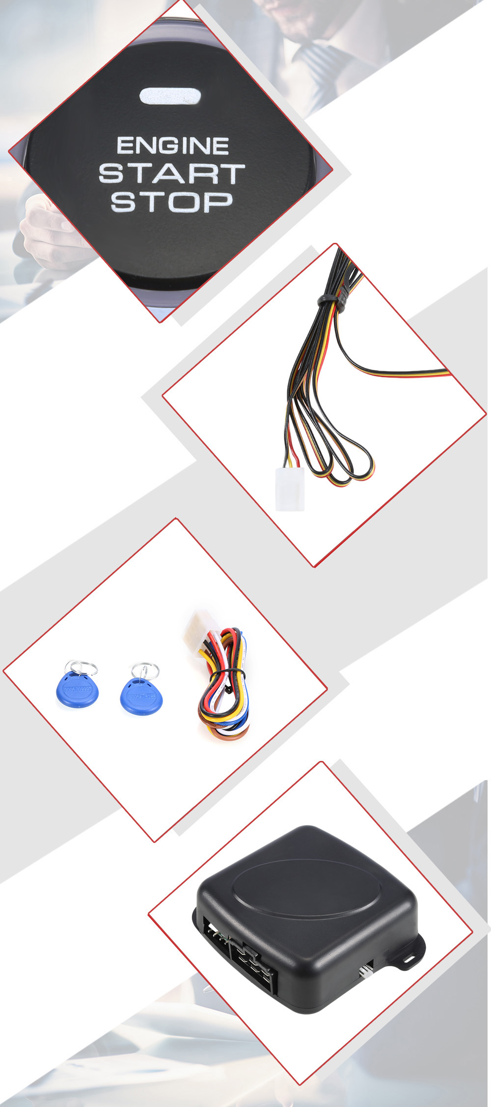 9002 Car Engine Push Start Button RFID Lock Ignition Starter Keyless Entry Anti-theft Stop Immobilizer 9002 Car Engine Push Start Button RFID Lock Ignition Starter Keyless Entry Anti-theft Stop Immobilizer