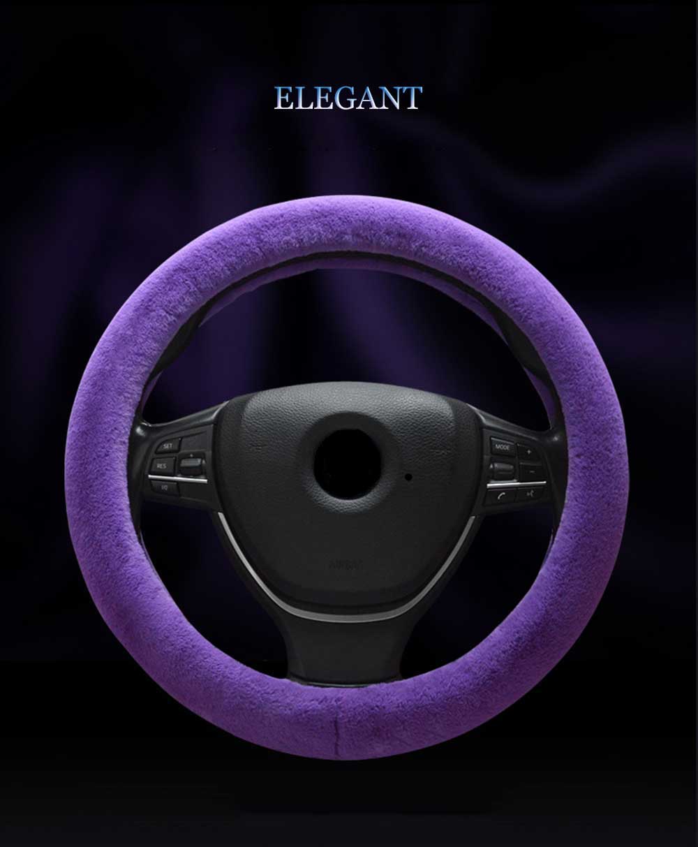 Casual Winter Pure Color Car Steering Wheel Cover