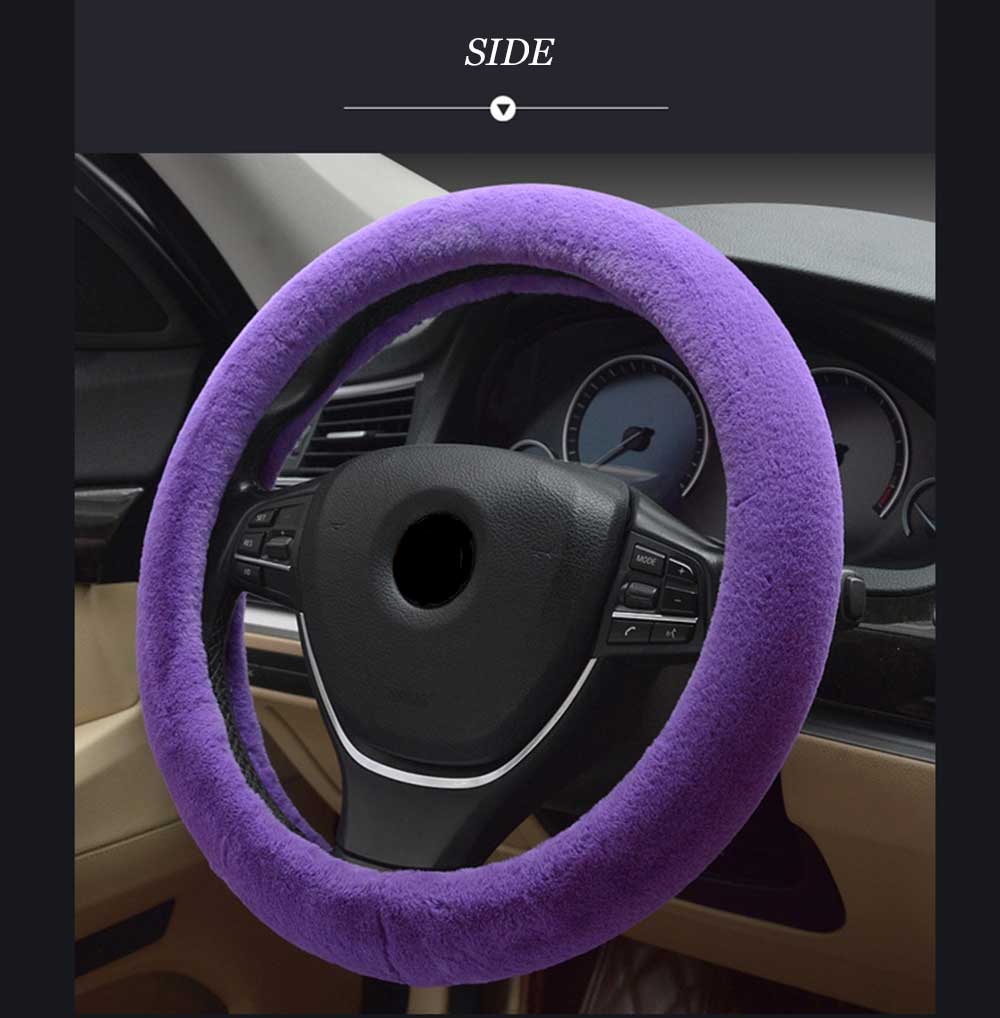 Casual Winter Pure Color Car Steering Wheel Cover
