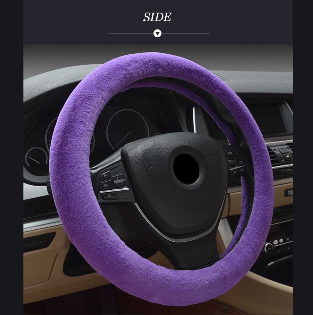Casual Winter Pure Color Car Steering Wheel Cover