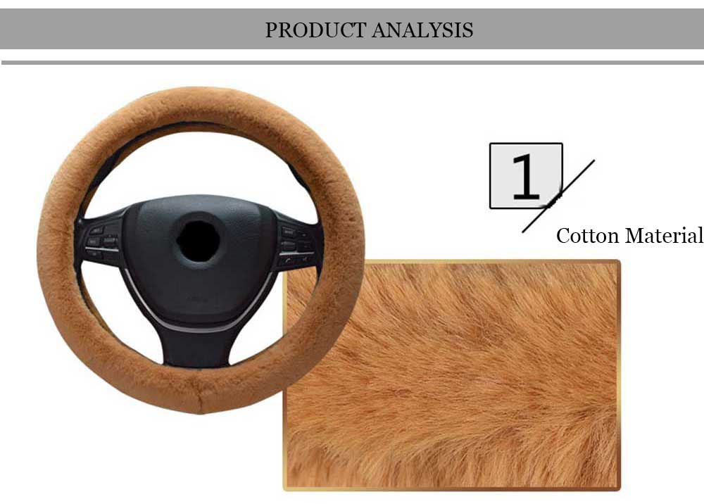 Casual Winter Pure Color Car Steering Wheel Cover