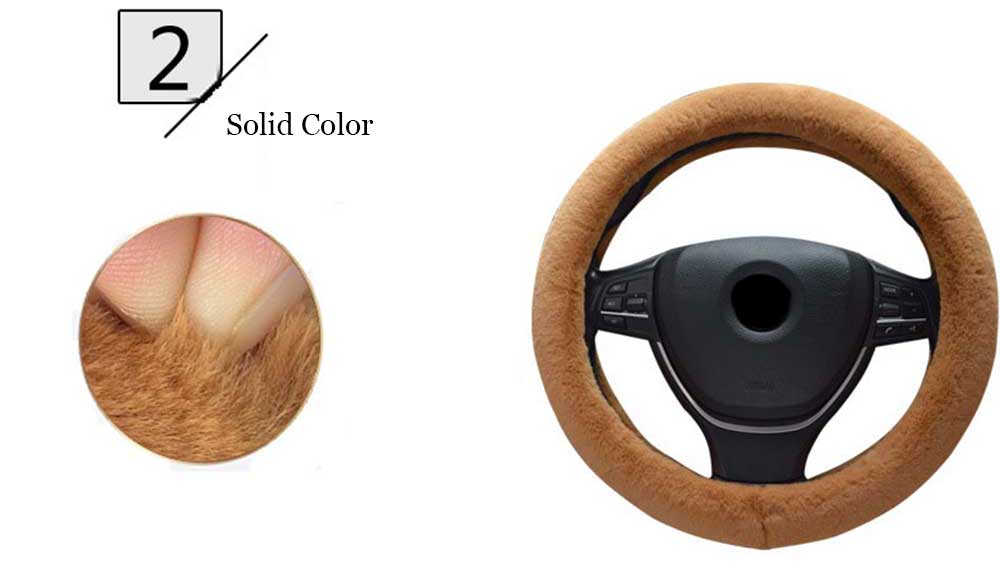 Casual Winter Pure Color Car Steering Wheel Cover