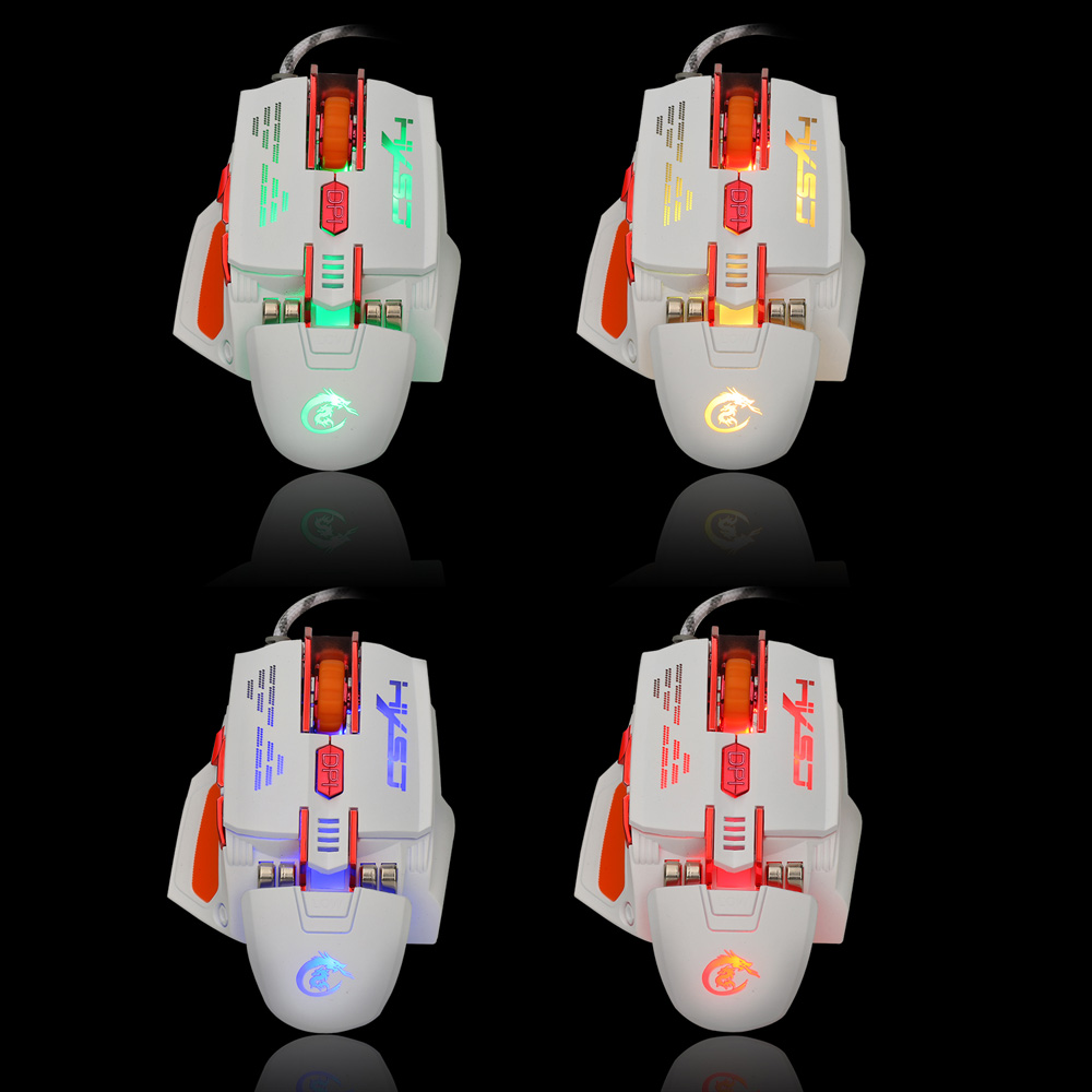 HXSJ X200 Optical 7D USB Wired Programmable Macro Gaming Mouse with LED Backlight HXSJ X200 Optical 7D USB Wired Programmable Macro Gaming Mouse with LED Backlight