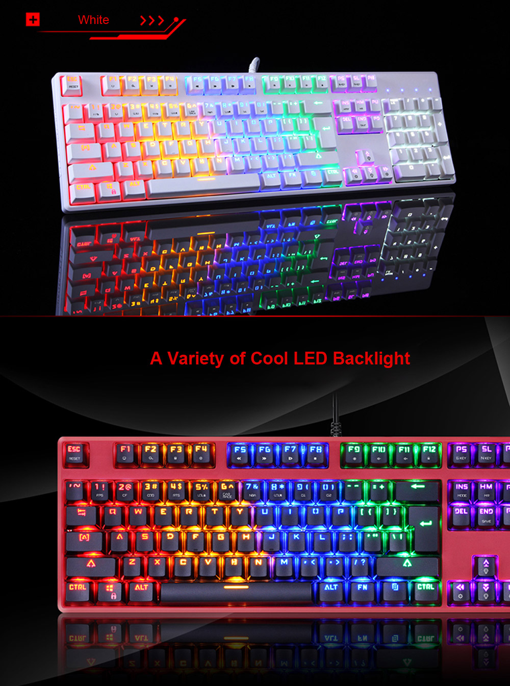 Motospeed CK107 Mechanical Keyboard with LED Backlit Motospeed CK107 Mechanical Keyboard with LED Backlit
