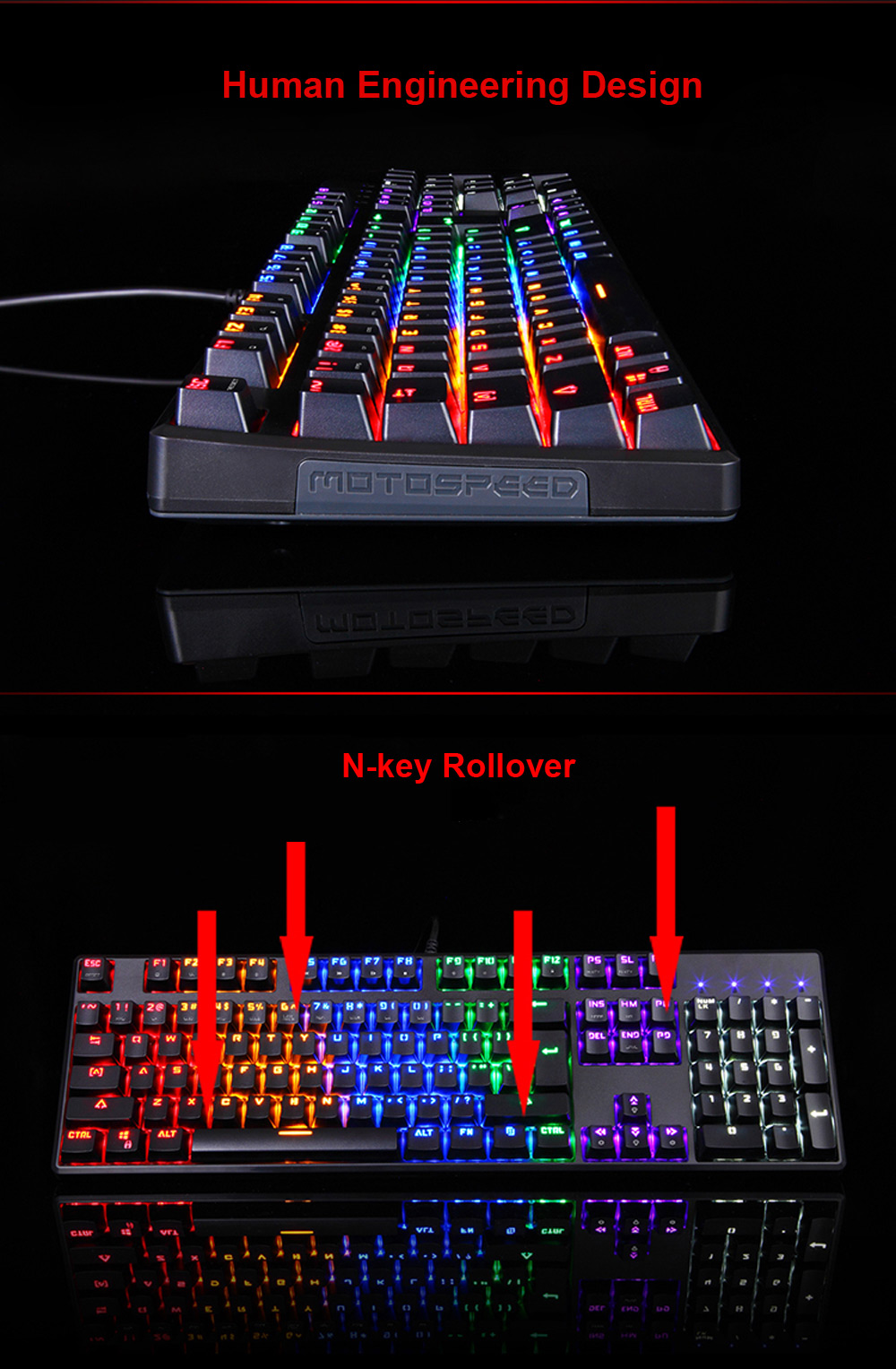 Motospeed CK107 Mechanical Keyboard with LED Backlit Motospeed CK107 Mechanical Keyboard with LED Backlit