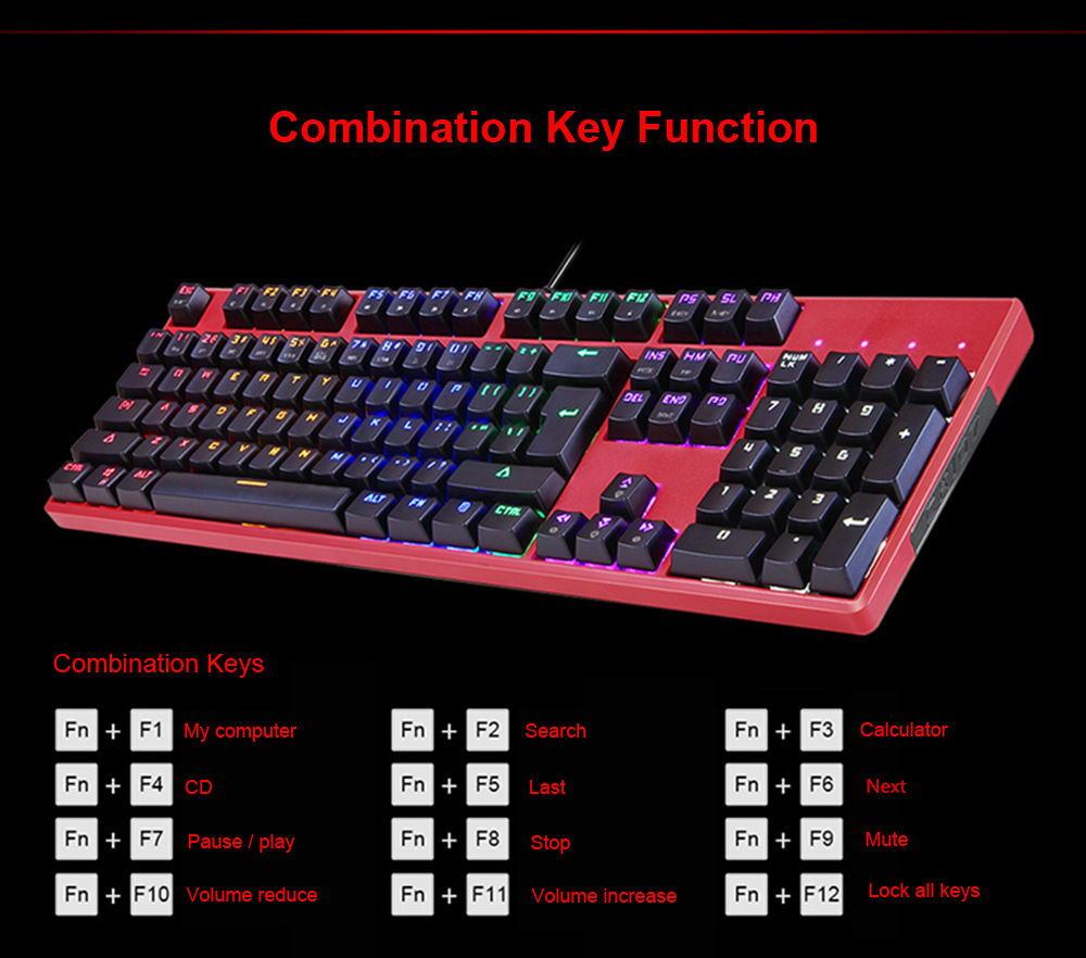 Motospeed CK107 Mechanical Keyboard with LED Backlit Motospeed CK107 Mechanical Keyboard with LED Backlit