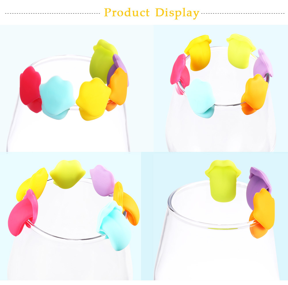 6pcs Silicone Tongue Shape Tea Bag Holder Cup Mug Recognizer Marker 6pcs Silicone Tongue Shape Tea Bag Holder Cup Mug Recognizer Marker
