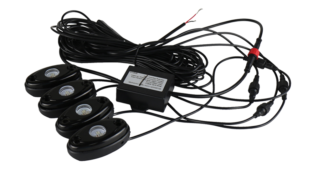 4pcs Universal RGB Rock Light Motorcycle Automobile Decorative Body Lighting Atmosphere Lamps