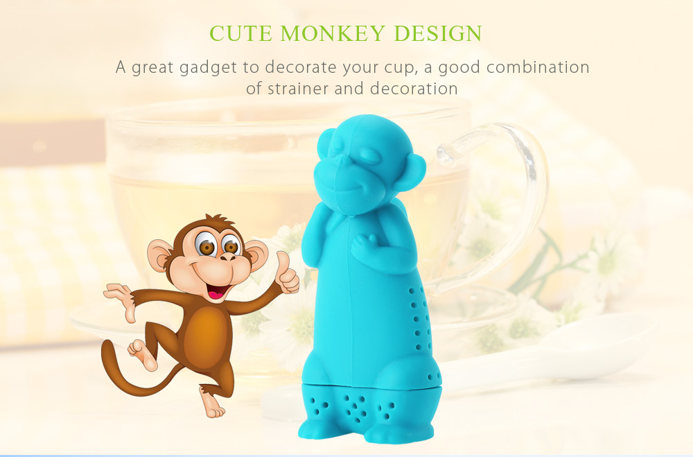 Cartoon Novelty Silicone Monkey Shape Mesh Tea Infuser Strainer Filter Cartoon Novelty Silicone Monkey Shape Mesh Tea Infuser Strainer Filter