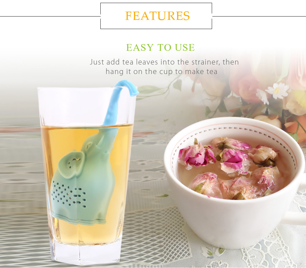 Lovely Novelty Silicone Elephant Shape Mesh Tea Infuser Strainer Filter Lovely Novelty Silicone Elephant Shape Mesh Tea Infuser Strainer Filter