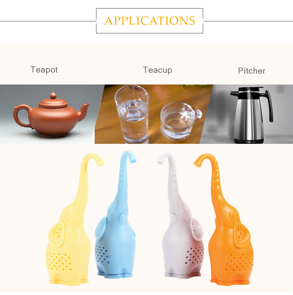 Lovely Novelty Silicone Elephant Shape Mesh Tea Infuser Strainer Filter Lovely Novelty Silicone Elephant Shape Mesh Tea Infuser Strainer Filter
