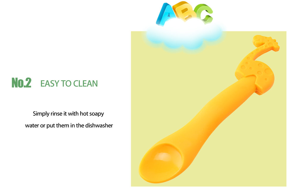 Infant Baby Lovely Silicone Spoon Soft Animal Design Feeding Scoop Infant Baby Lovely Silicone Spoon Soft Animal Design Feeding Scoop
