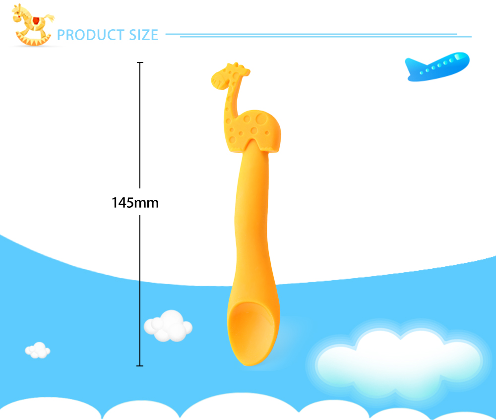 Infant Baby Lovely Silicone Spoon Soft Animal Design Feeding Scoop Infant Baby Lovely Silicone Spoon Soft Animal Design Feeding Scoop